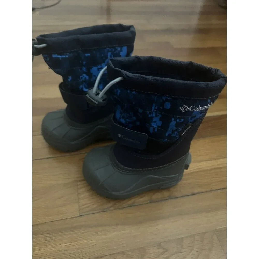 Columbia Toddler Powderbug Plus ll Waterproof Winter Snow BootsBlue Gray Size 6 - Picture 2 of 7